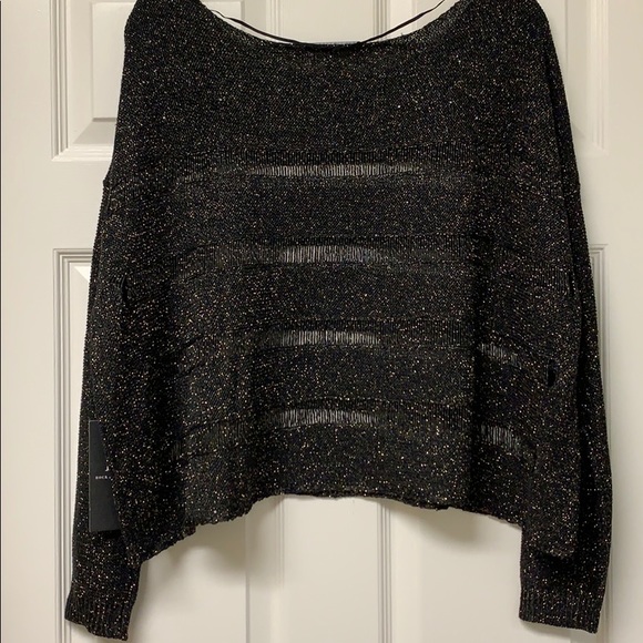 Rock & Republic black and gold shimmer sweater - Picture 4 of 6